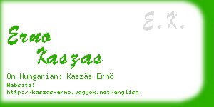 erno kaszas business card